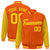 Custom Orange Gold Pinstripe Gold Bomber Full-Snap Varsity Letterman Jacket