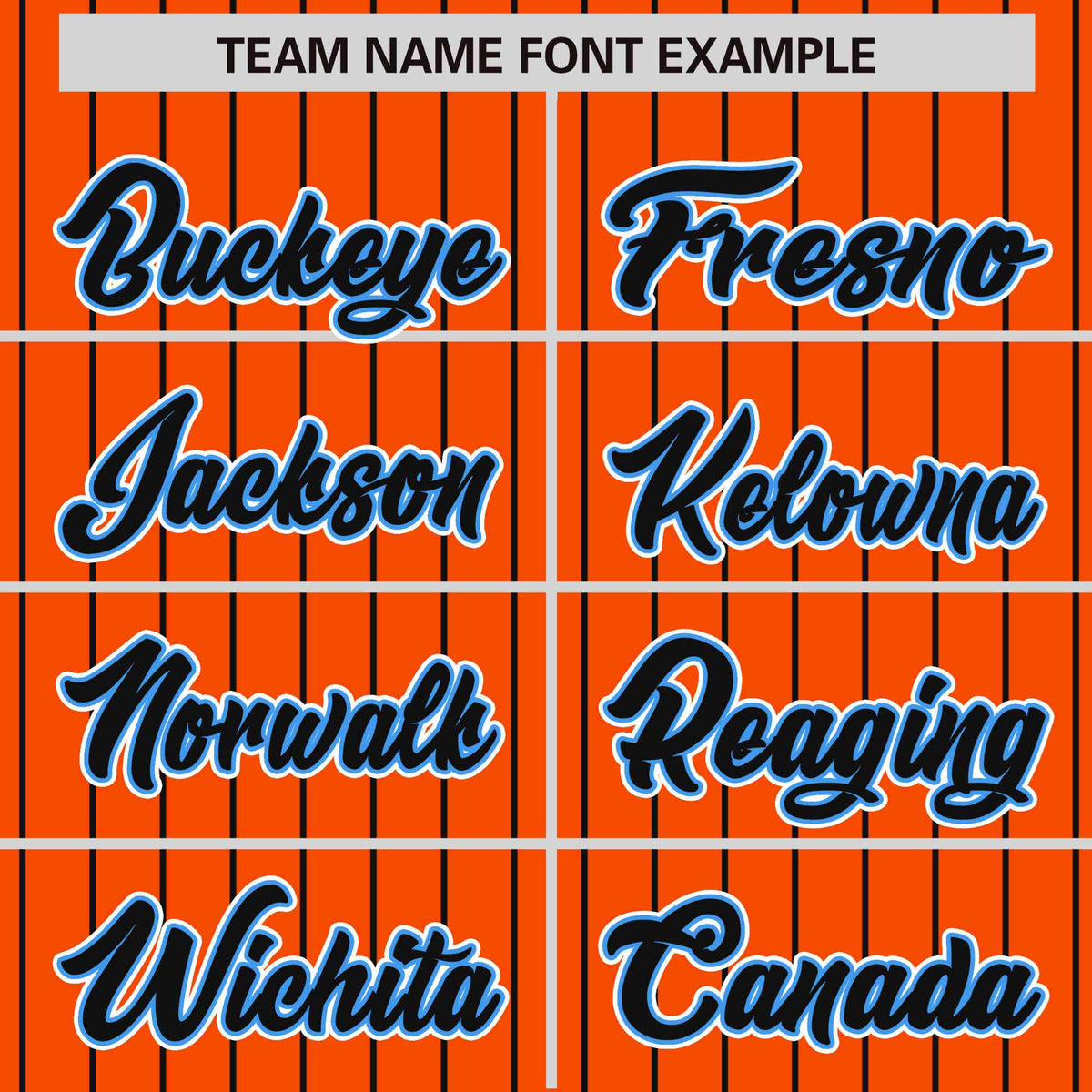 Custom Orange Black Pinstripe Powder-Blue Black Bomber Full-Snap Varsity Letterman Jacket