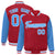 Custom Red Powder-Blue Pinstripe White Powder-Blue Bomber Full-Snap Varsity Letterman Jacket