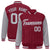 Custom Crimson Gray Pinstripe Gray Bomber Full-Snap Varsity Letterman Jacket