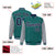 Custom Green Gray Pinstripe Gray-Navy Bomber Full-Snap Varsity Letterman Jacket