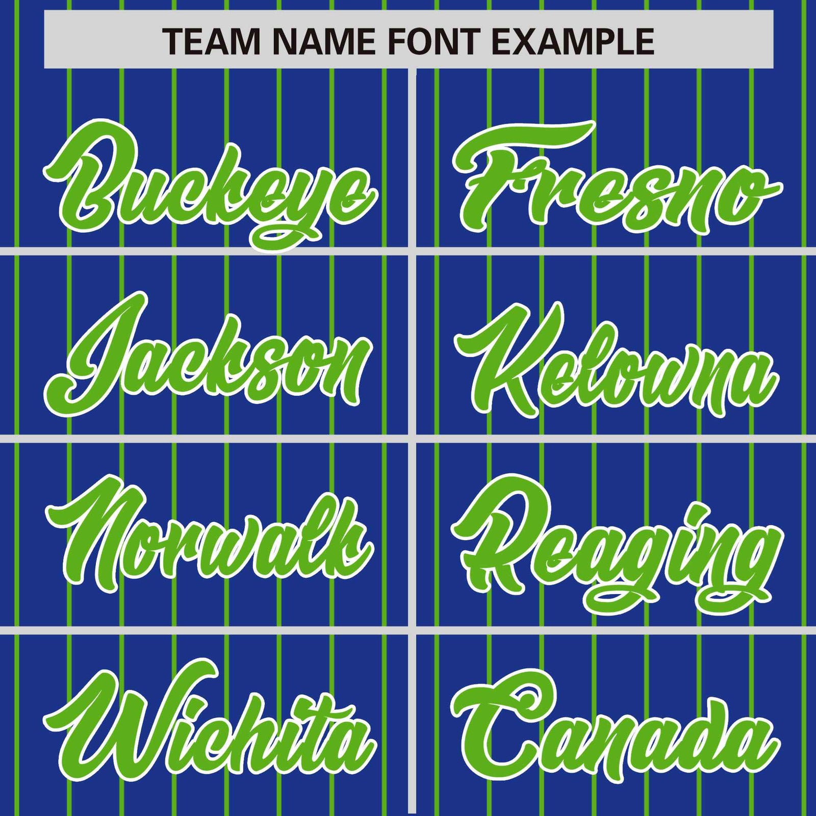 Custom Royal-Blue Neon-Green Pinstripe White Neon-Green Bomber Full-Snap Varsity Letterman Jacket