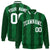 Custom Green Kelly Green-White Blade Graffiti Pattern Varsity Full-Snap Jacket