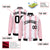 Custom White Light Pink-Black Blade Graffiti Pattern Varsity Full-Snap Jacket