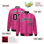 Custom Pink Light Red-White Blade Graffiti Pattern Varsity Full-Snap Jacket