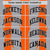 Custom Gray Orange Black Blade Graffiti Pattern Varsity Full-Snap Jacket