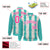 Custom Cream Aqua Pink Blade Graffiti Pattern Varsity Full-Snap Jacket