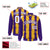 Custom Yellow Purple-White Blade Graffiti Pattern Varsity Full-Snap Jacket