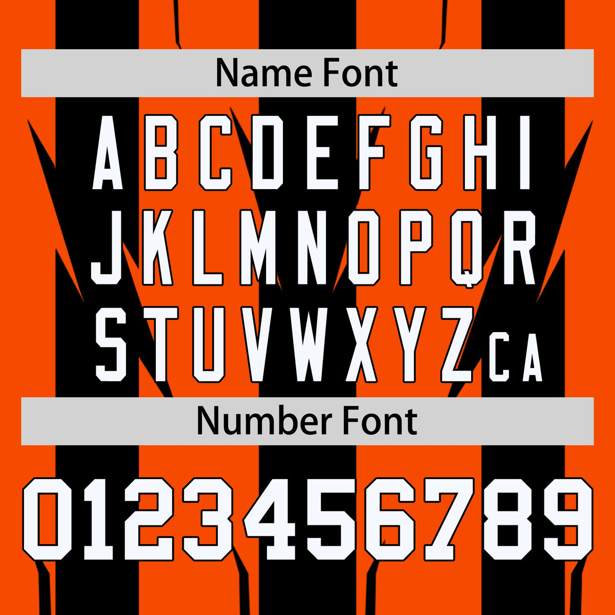 Custom Orange Black-White Blade Graffiti Pattern Varsity Full-Snap Jacket