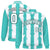 Custom White Aqua-Black Blade Graffiti Pattern Varsity Full-Snap Jacket