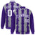 Custom Gray Purple-White Blade Graffiti Pattern Varsity Full-Snap Jacket