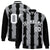 Custom Gray Black-White Blade Graffiti Pattern Varsity Full-Snap Jacket