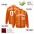 Custom Orange Munsell-White Blade Graffiti Pattern Varsity Full-Snap Jacket