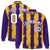 Custom Yellow Purple-White Blade Graffiti Pattern Varsity Full-Snap Jacket