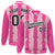 Custom Pink Light Pink Black-White Blade Graffiti Pattern Varsity Full-Snap Jacket