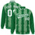 Custom Bright Green Kelly Green-White Blade Graffiti Pattern Varsity Full-Snap Jacket