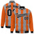 Custom Gray Orange Black Blade Graffiti Pattern Varsity Full-Snap Jacket