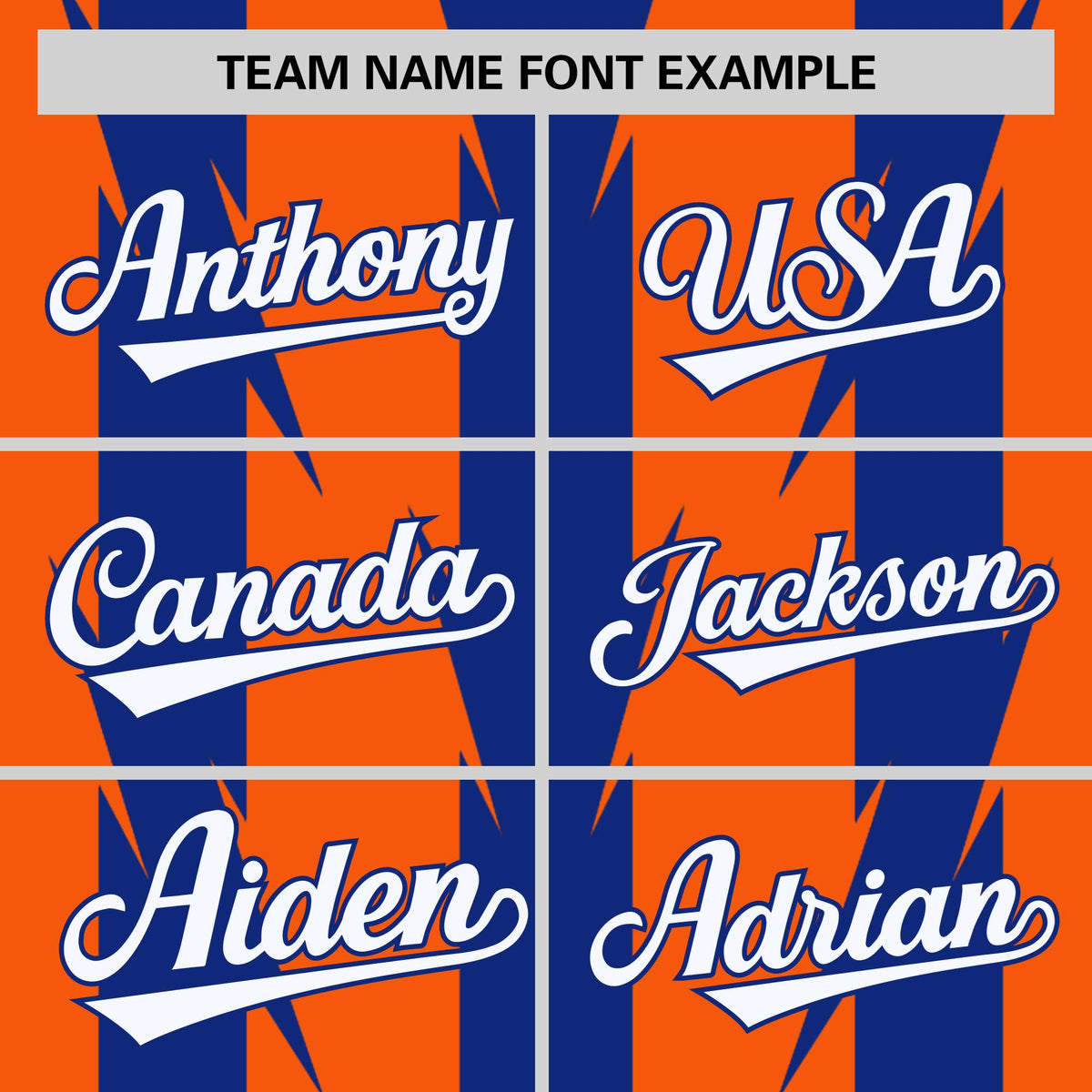 Custom Orange Royal Blue-White Blade Graffiti Pattern Varsity Full-Snap Jacket