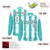 Custom White Aqua-Black Blade Graffiti Pattern Varsity Full-Snap Jacket