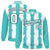 Custom White Aqua-Black Blade Graffiti Pattern Varsity Full-Snap Jacket