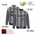 Custom Gray Dark Gray Black-White Blade Graffiti Pattern Varsity Full-Snap Jacket