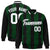 Custom Green Black-White Blade Graffiti Pattern Varsity Full-Snap Jacket