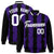 Custom Purple Black-White Blade Graffiti Pattern Varsity Full-Snap Jacket