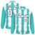 Custom White Aqua-Black Blade Graffiti Pattern Varsity Full-Snap Jacket