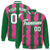 Custom Pink Kelly Green-White Blade Graffiti Pattern Varsity Full-Snap Jacket