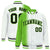 Custom White Neon-Green Pinstripe Black-Neon Green Gradient Fashion Varsity Full-Snap Jacket