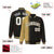 Custom Black Old-Gold Pinstripe White-Old Gold Gradient Fashion Varsity Full-Snap Jacket