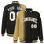 Custom Black Old-Gold Pinstripe White-Old Gold Gradient Fashion Varsity Full-Snap Jacket