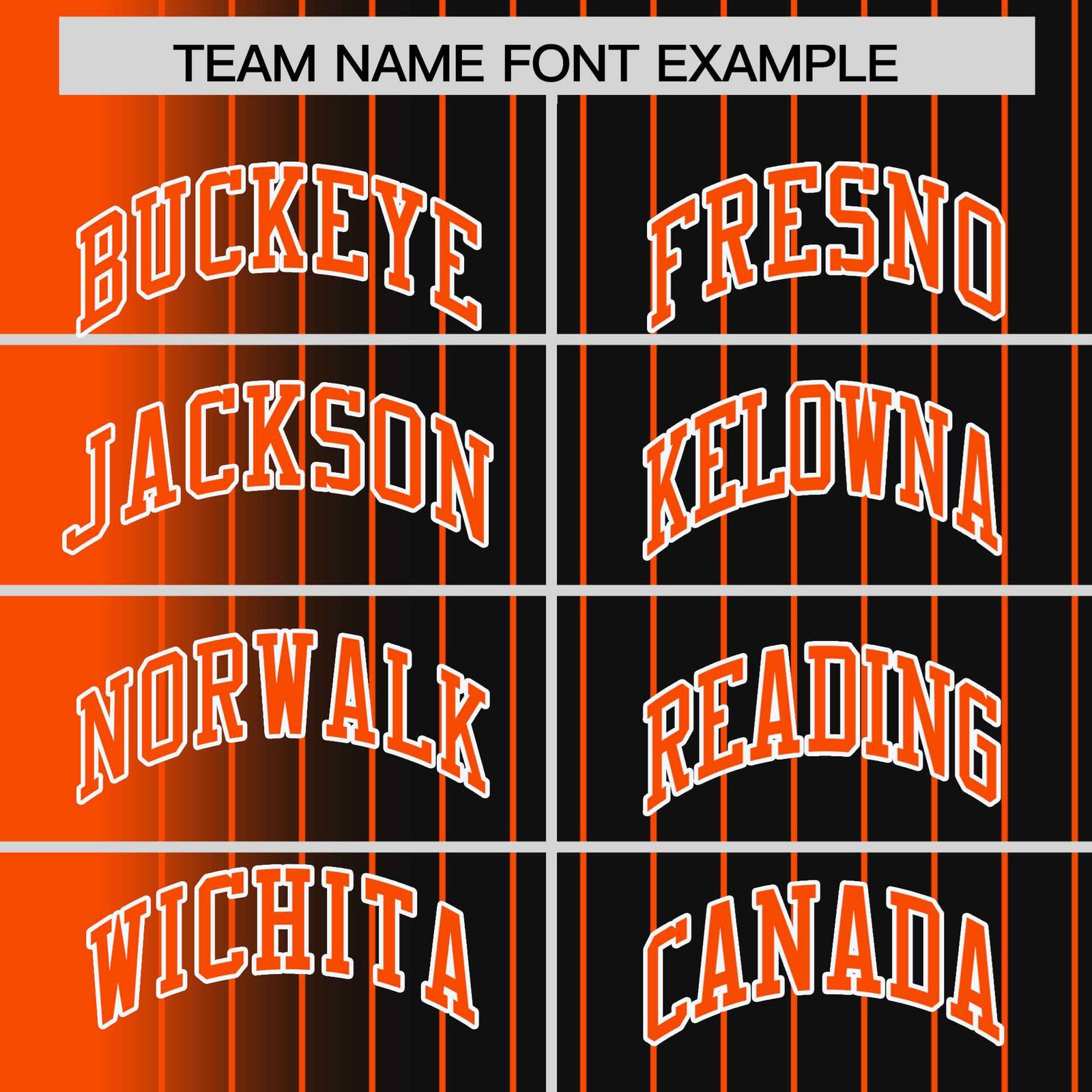 Custom Black Orange Pinstripe Orange-White Gradient Fashion Varsity Full-Snap Jacket