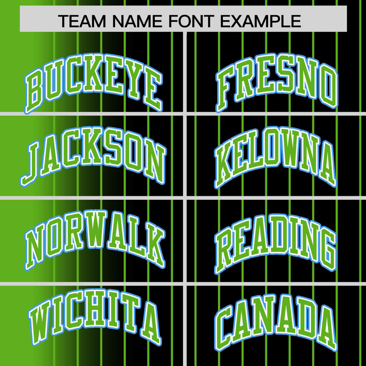 Custom Black Neon Green Pinstripe Powder Blue-Neon Green Gradient Fashion Varsity Full-Snap Jacket