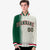 Custom Cream Green Pinstripe Red-Green Gradient Fashion Varsity Full-Snap Jacket