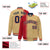 Custom Old Gold Red Pinstripe Navy-Red Gradient Fashion Varsity Full-Snap Jacket