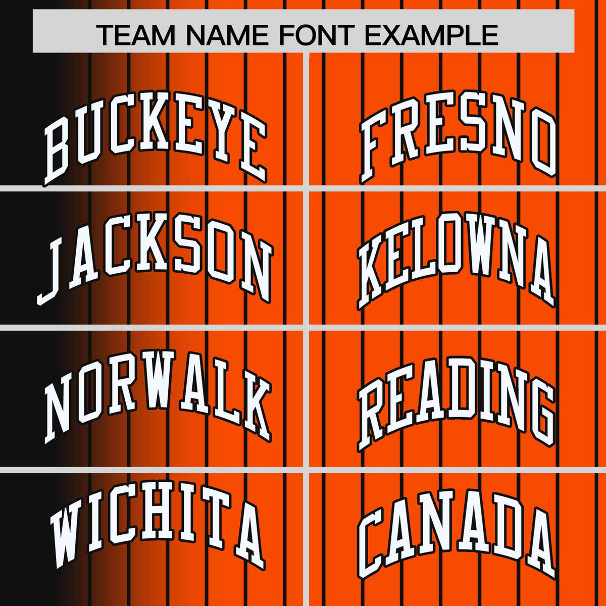 Custom Orange Black Pinstripe White-Black Gradient Fashion Varsity Full-Snap Jacket