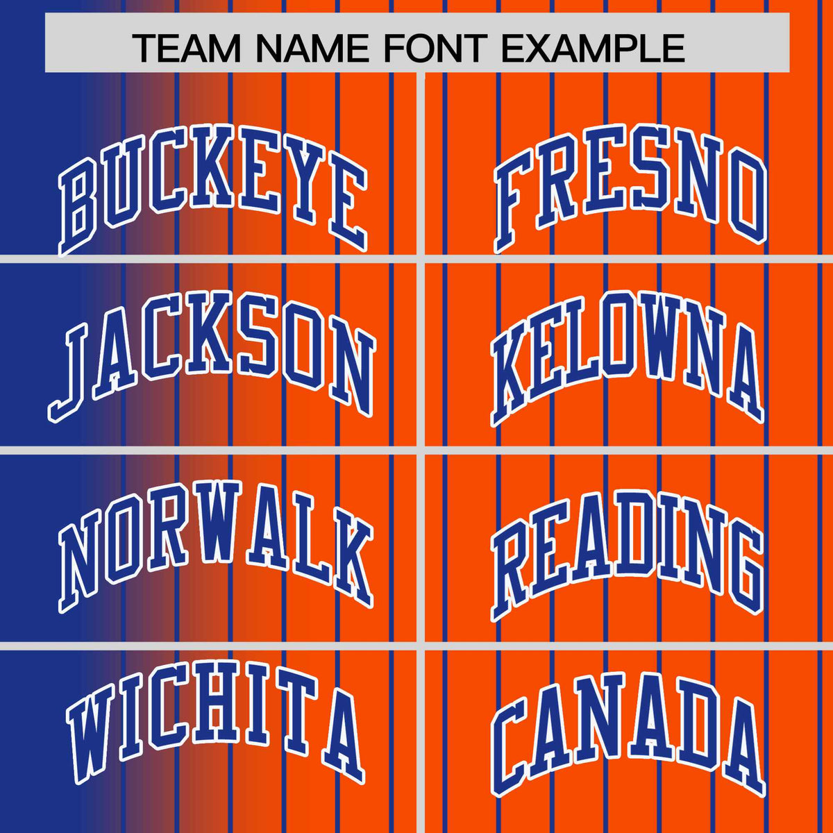 Custom Orange Royal Blue Pinstripe White-Royal Blue Gradient Fashion Varsity Full-Snap Jacket