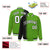 Custom Neon Green Black Pinstripe White-Black Gradient Fashion Varsity Full-Snap Jacket