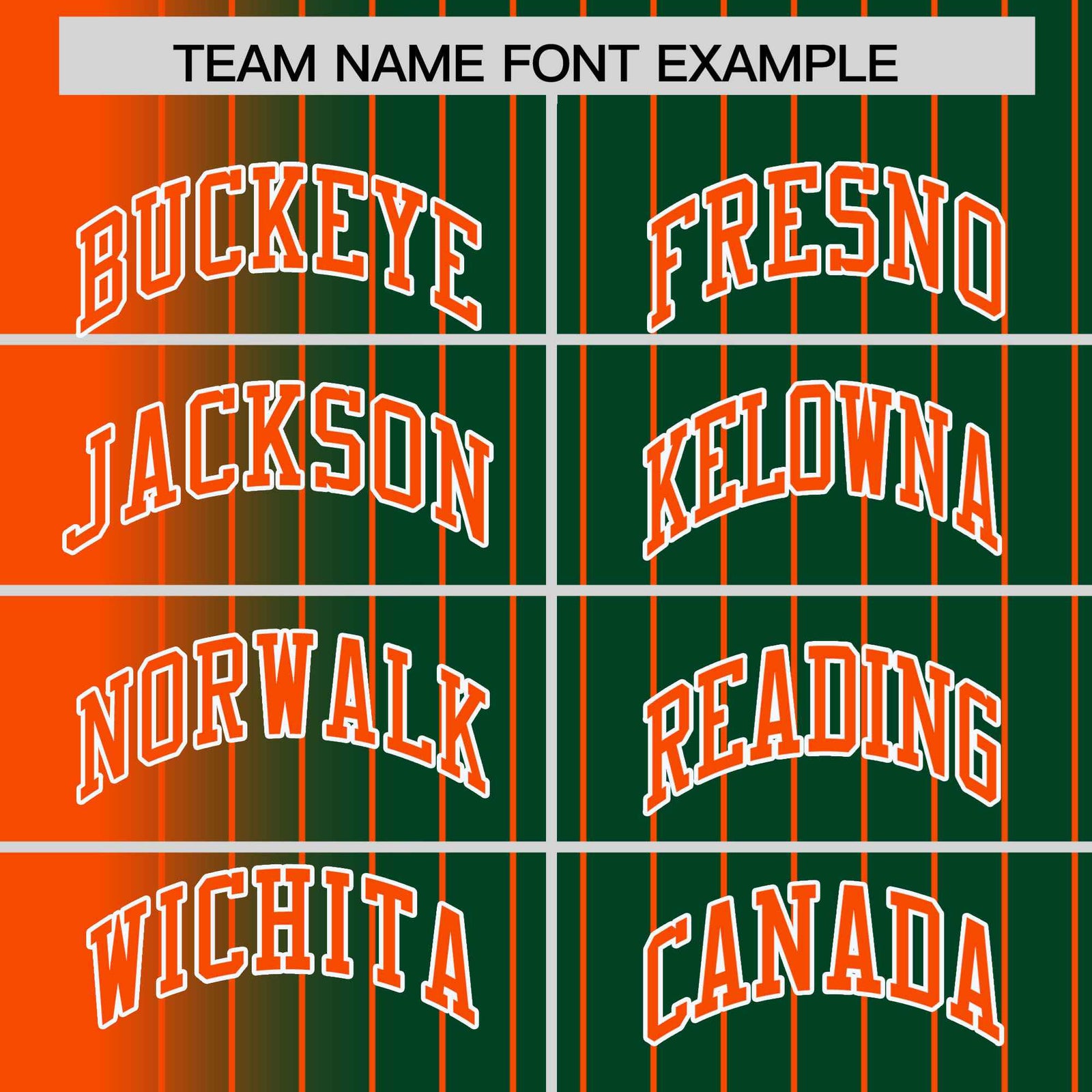 Custom Green Orange Pinstripe White-Orange Gradient Fashion Varsity Full-Snap Jacket