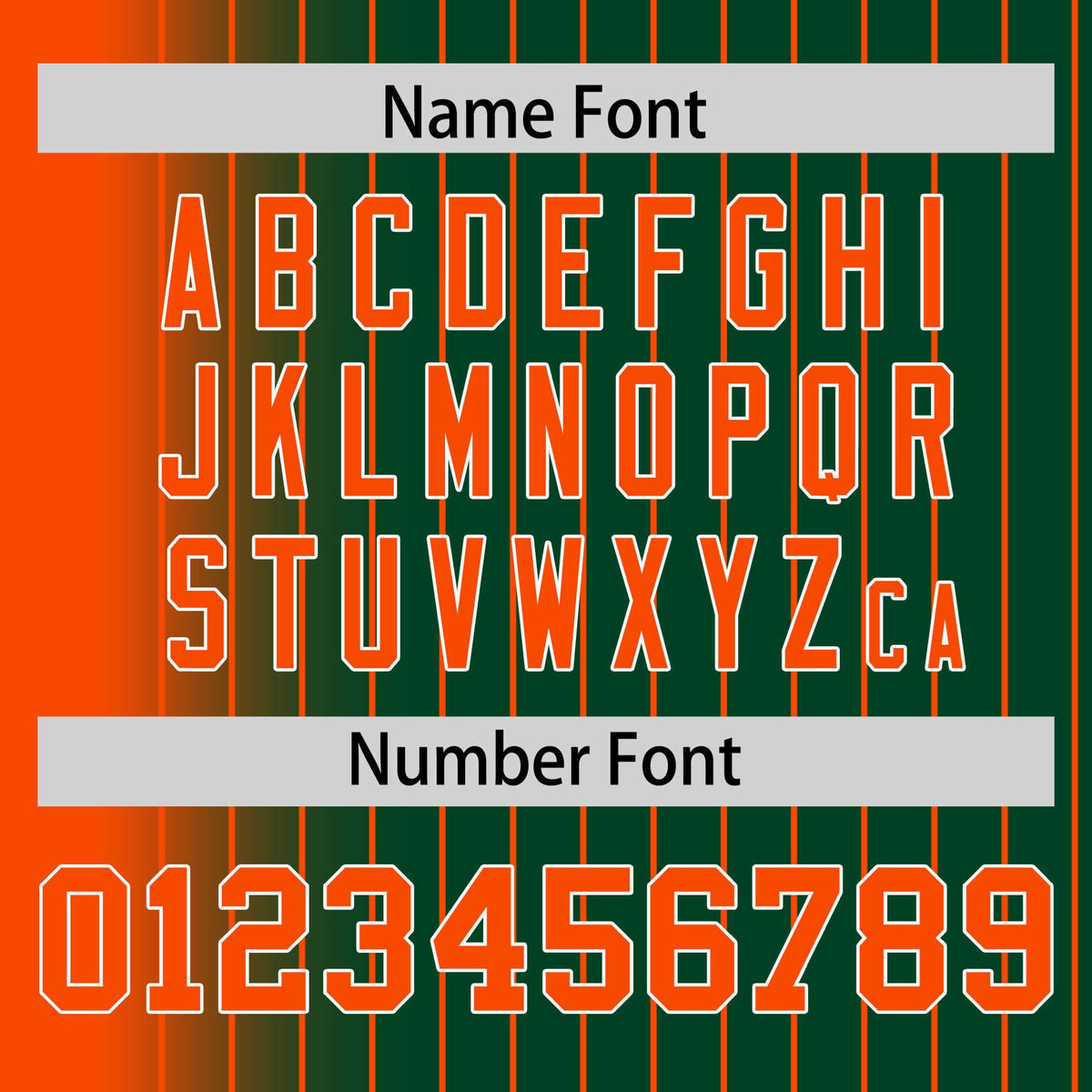 Custom Green Orange Pinstripe White-Orange Gradient Fashion Varsity Full-Snap Jacket