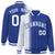 Custom Royal Blue White Pinstripe Royal Blue-White Gradient Fashion Varsity Full-Snap Jacket