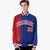 Custom Royal Blue Red Pinstripe White-Red Gradient Fashion Varsity Full-Snap Jacket