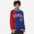 Custom Royal Blue Red Pinstripe White-Red Gradient Fashion Varsity Full-Snap Jacket