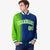 Custom Royal Blue Neon-Green Pinstripe White-Neon Green Gradient Fashion Varsity Full-Snap Jacket