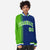 Custom Royal Blue Neon-Green Pinstripe White-Neon Green Gradient Fashion Varsity Full-Snap Jacket