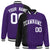 Custom Purple Black Pinstripe White-Black Gradient Fashion Varsity Full-Snap Jacket