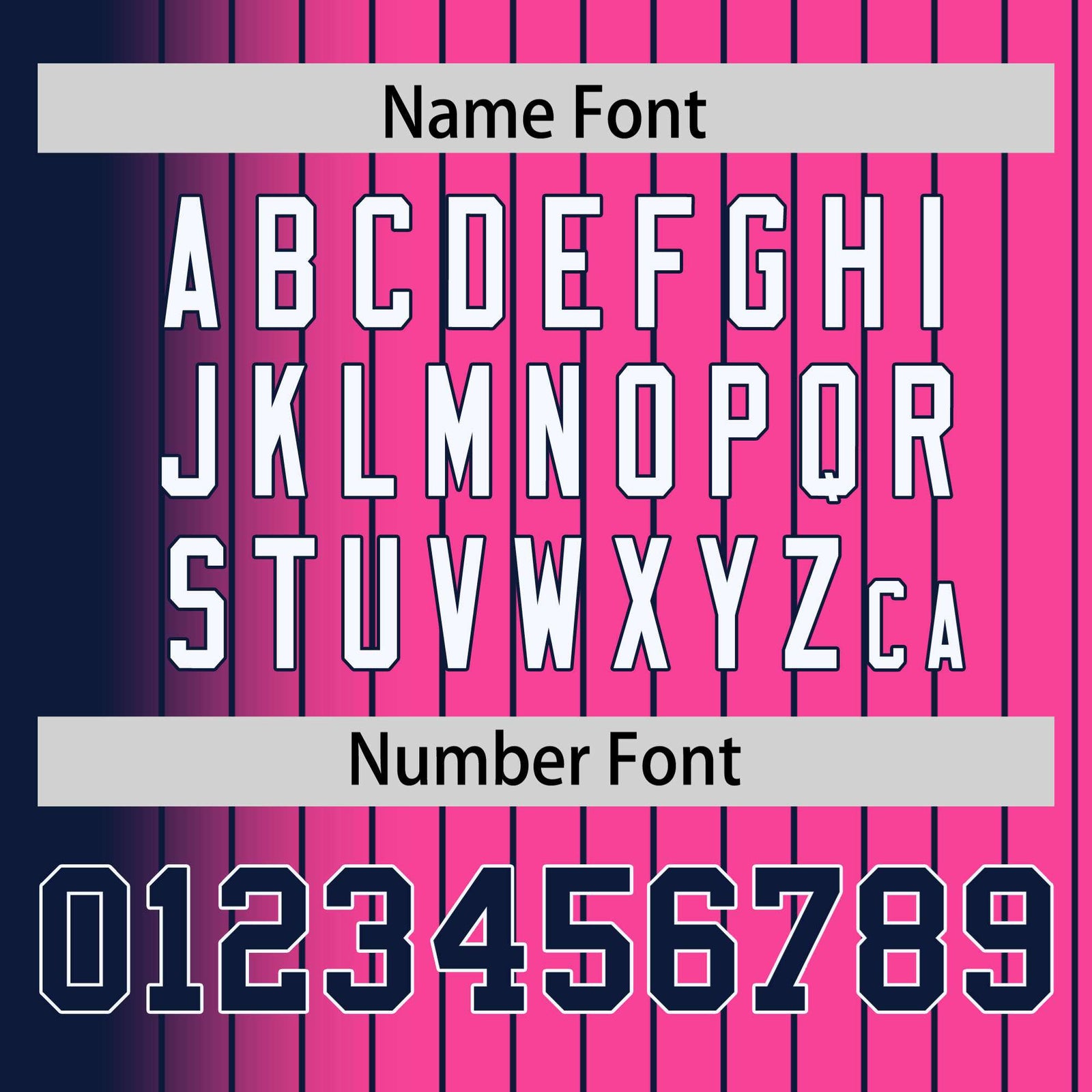 Custom Pink Navy Pinstripe White-Navy Gradient Fashion Varsity Full-Snap Jacket