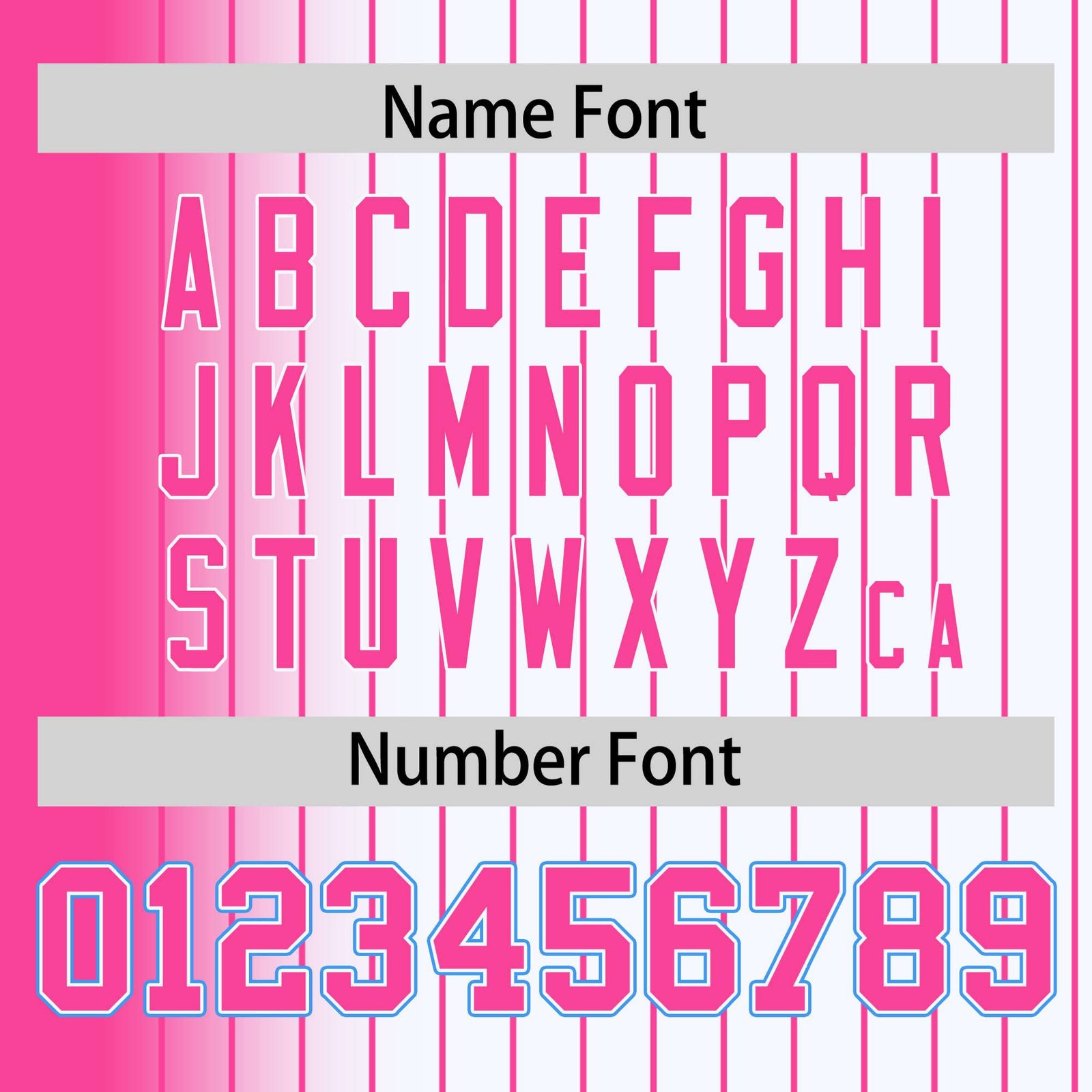 Custom White Pink Pinstripe Pink-Powder Blue Gradient Fashion Varsity Full-Snap Jacket