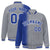 Custom Gray Royal Blue Pinstripe Royal Blue-White Gradient Fashion Varsity Full-Snap Jacket